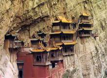 Hanging Temple (or the Temple in Midair) has been ranked as the first wonder of Hengshan Mountain