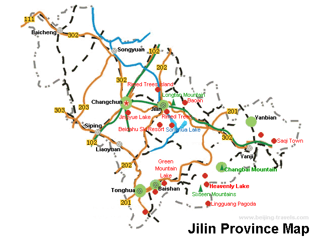 Jilin Map, Jilin Travel Map