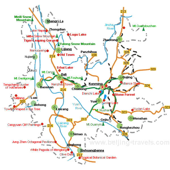 Yunnan Map, Yunnan Tourist Map